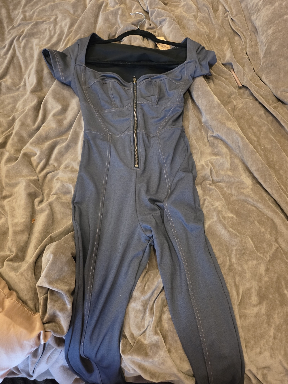 NWT POPILUSH Women’s Navy  Zip-Front Jumpsuit